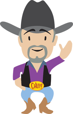 chuy cartoon purple shirt